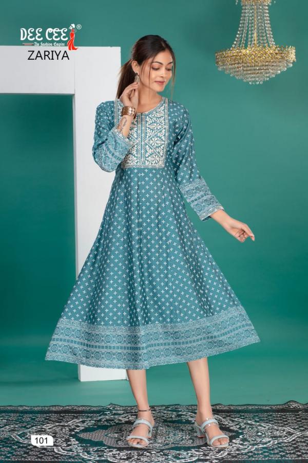 Deecee Zariya Embroidered Anarkali Styled Kurtis Collection